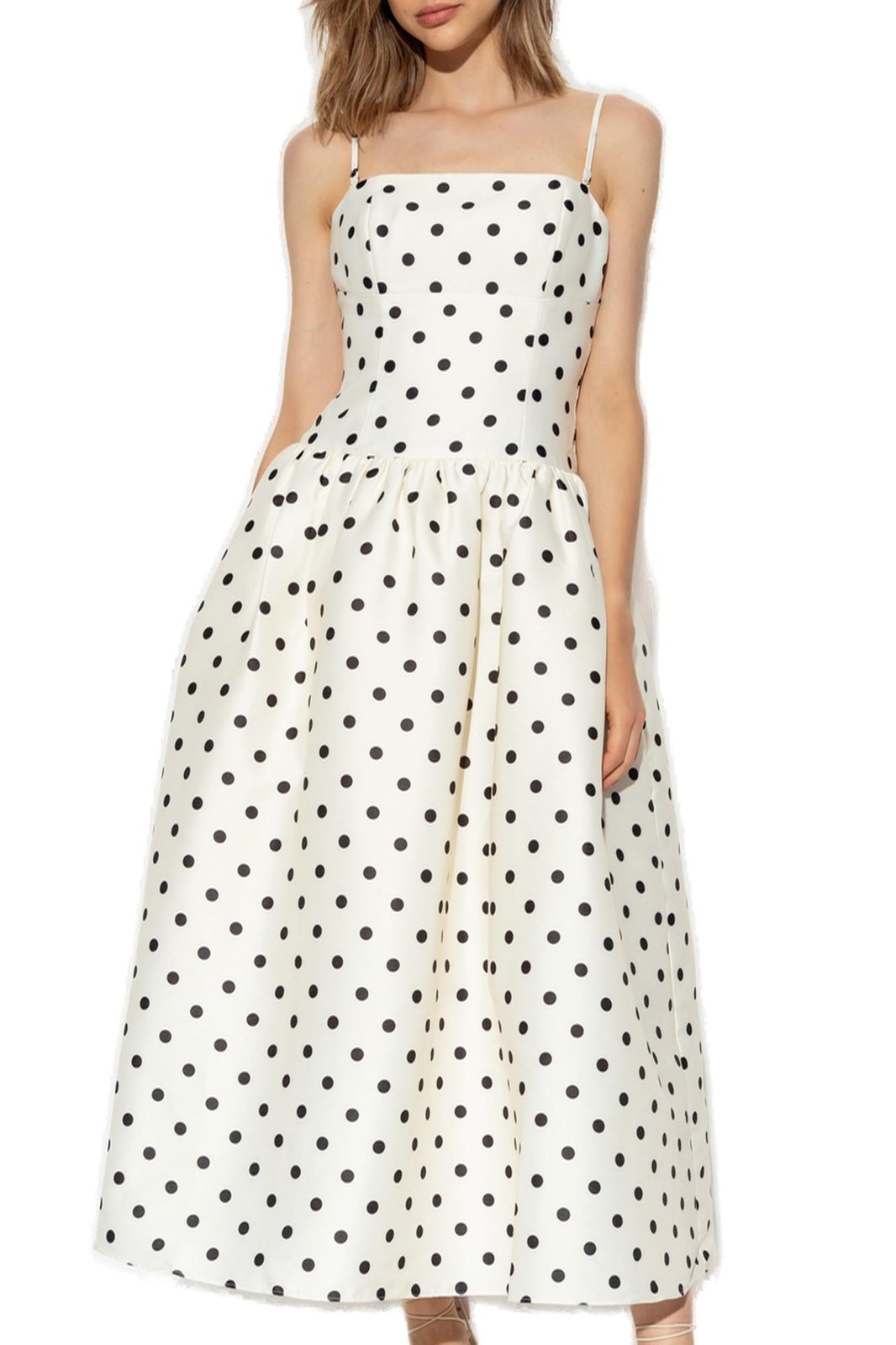 Self-Portrait Polka Dot Taffeta Midi Dress