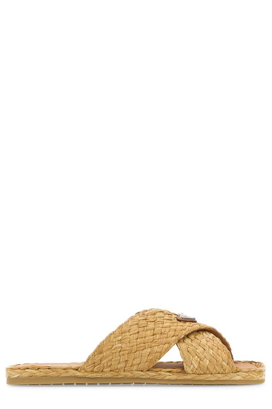Prada Triangle-Logo Slip-On Sandals