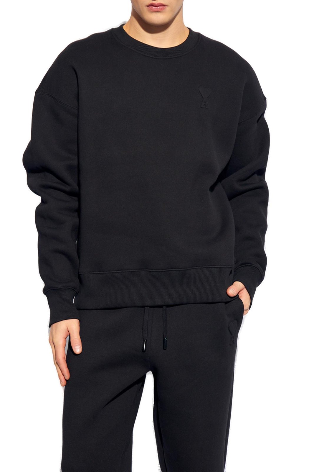 AMI Paris Ami de Coeur Logo Embossed Crewneck Sweatshirt