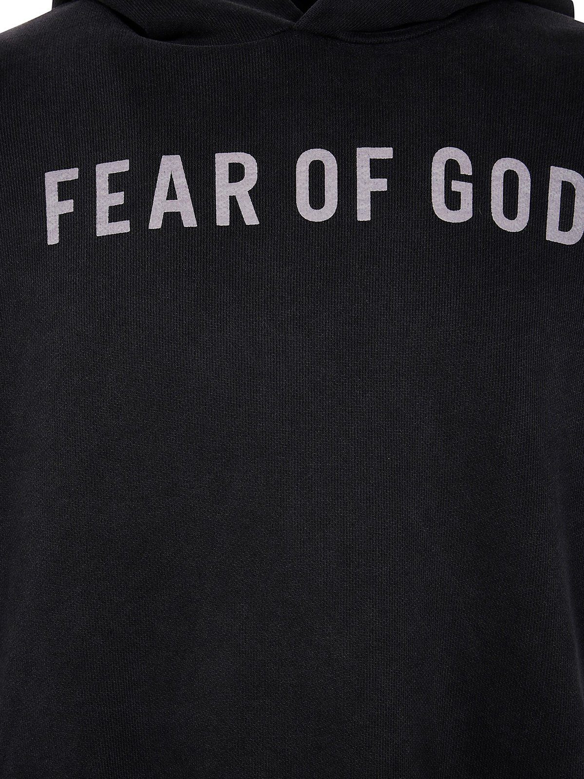 ★新作【FEAR OF GOD】French Terry Fear of God Hoodie★ Fear of God French Terry Overlapped Logo Hoodie in Black | FWRD
