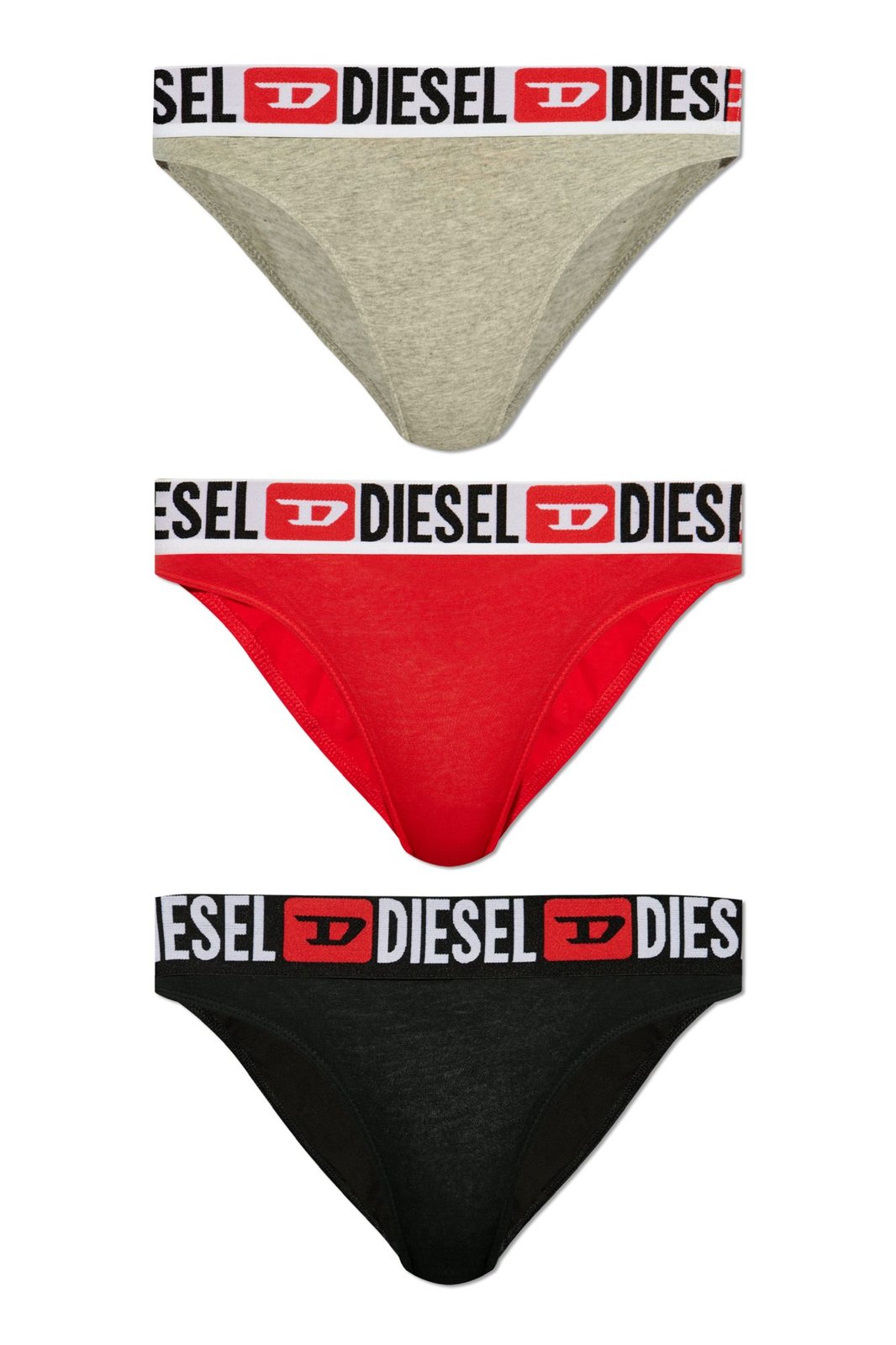 Diesel Three Pack Of Logo Waistband Briefs