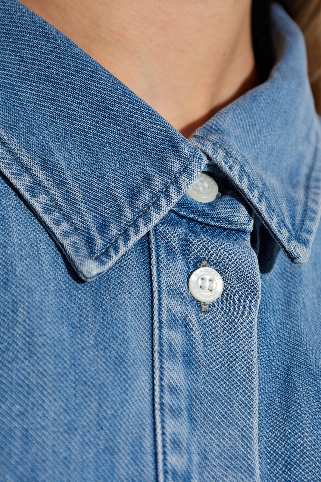 Samsoe Samsoe Button-Up Denim Top