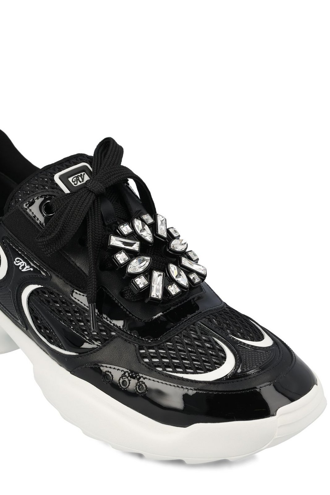 Roger Vivier Embellished Lace-Up Sneakers