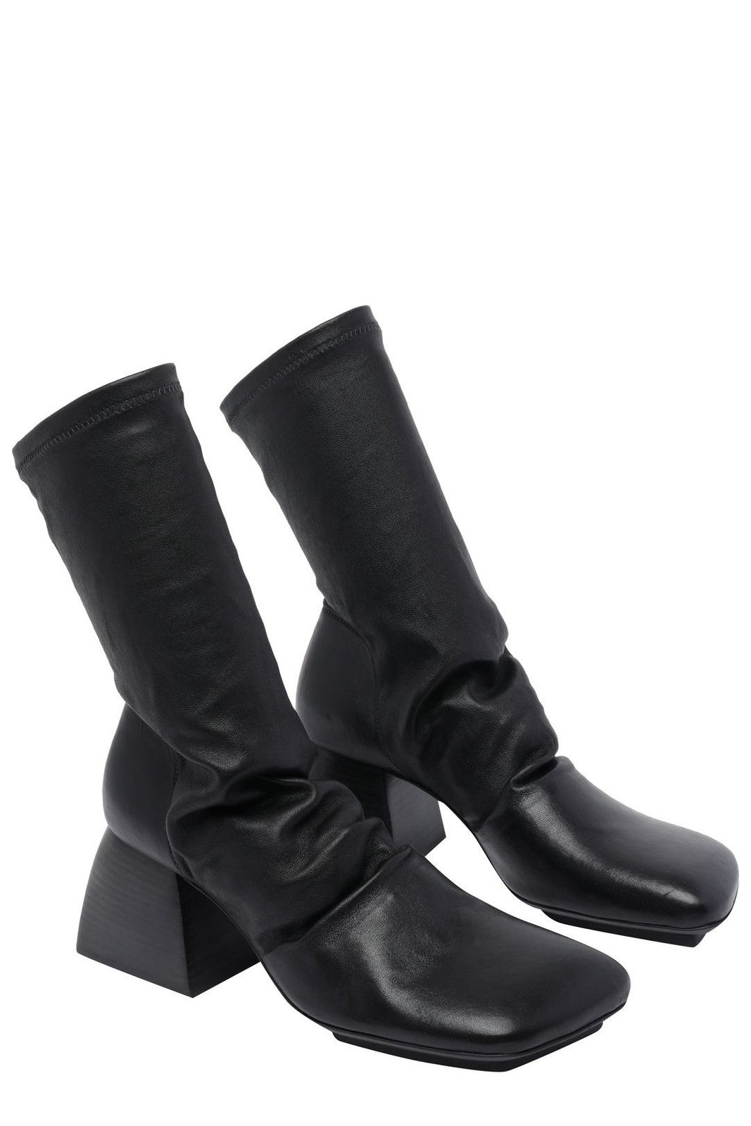 Uma Wang Square-Toe Block Heel Ankle Boots