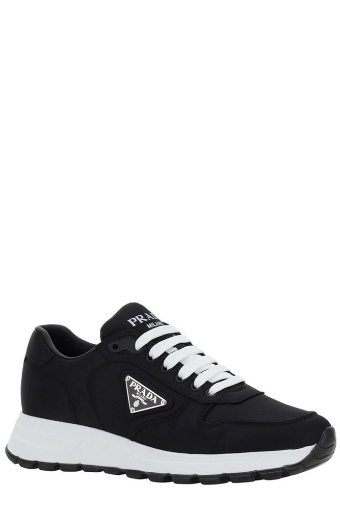 Prada Logo-Plaque Lace-Up Sneakers – Cettire
