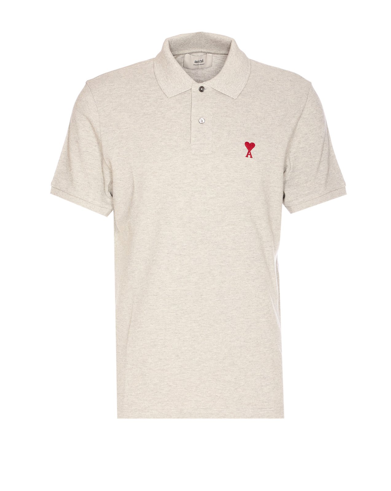 AMI Paris Ami de Coeur Logo Embroidered Polo Shirt – On Sale