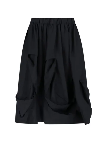 꼼데가르송 Comme Des Garçons 엘라스틱 웨이스트 미디 스커트