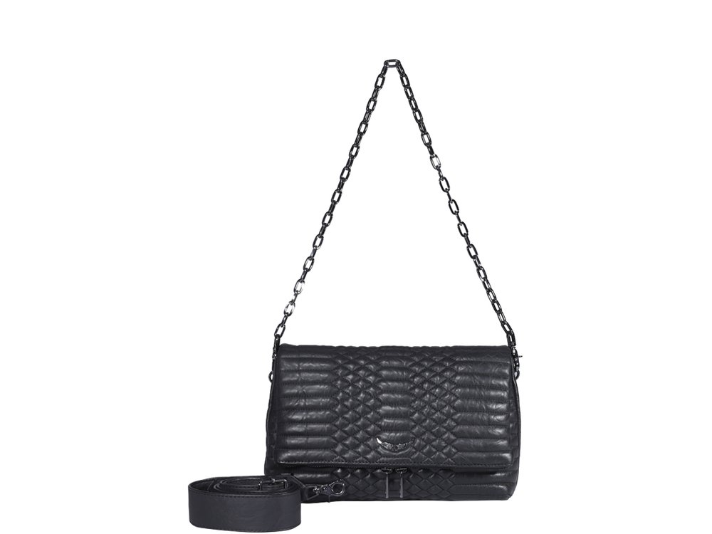 Zadig &amp; Voltaire Rocky Mat Shoulder Bag In Black | ModeSens