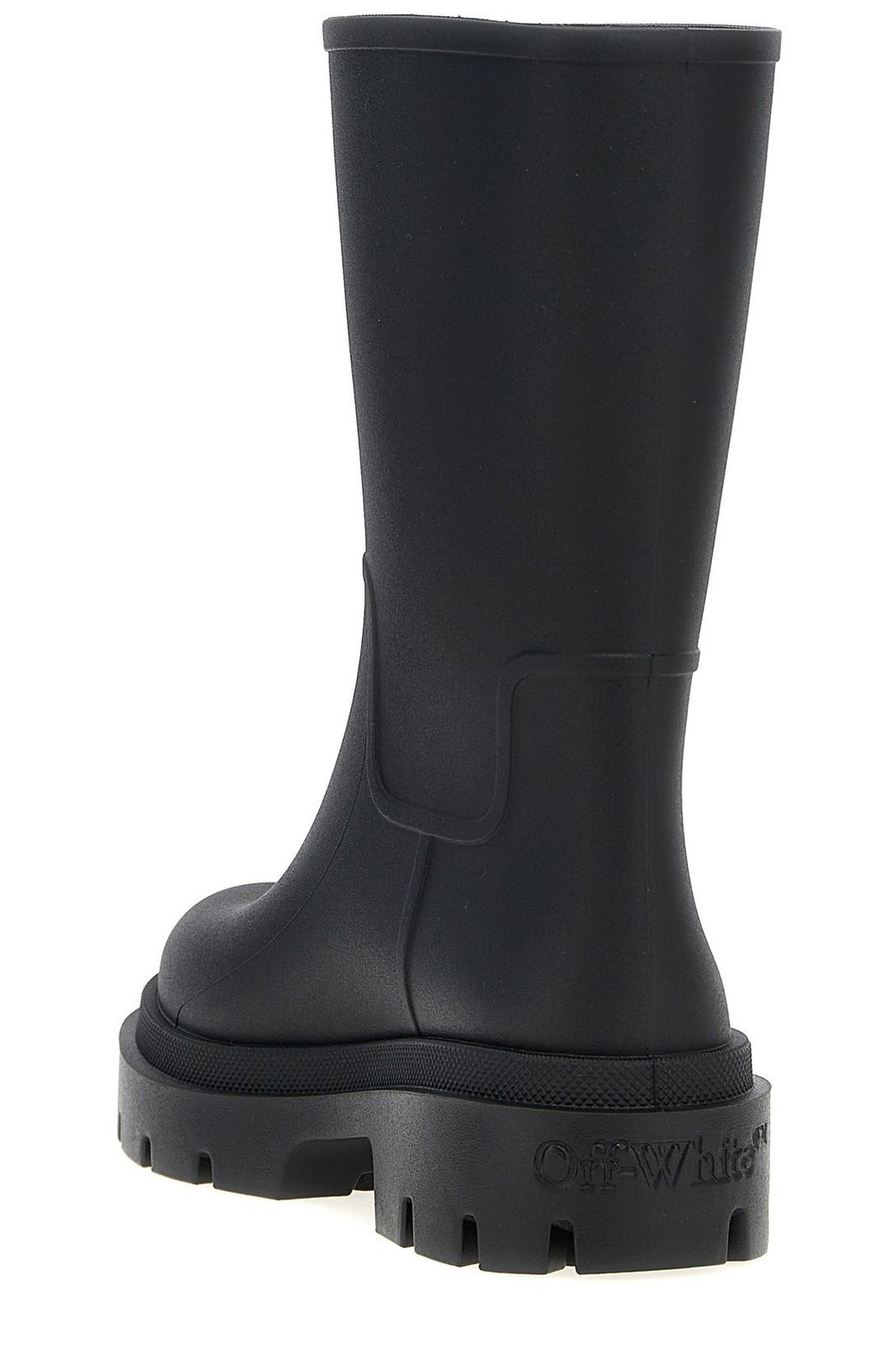 Off-White Slogan Printed Round Toe Boots