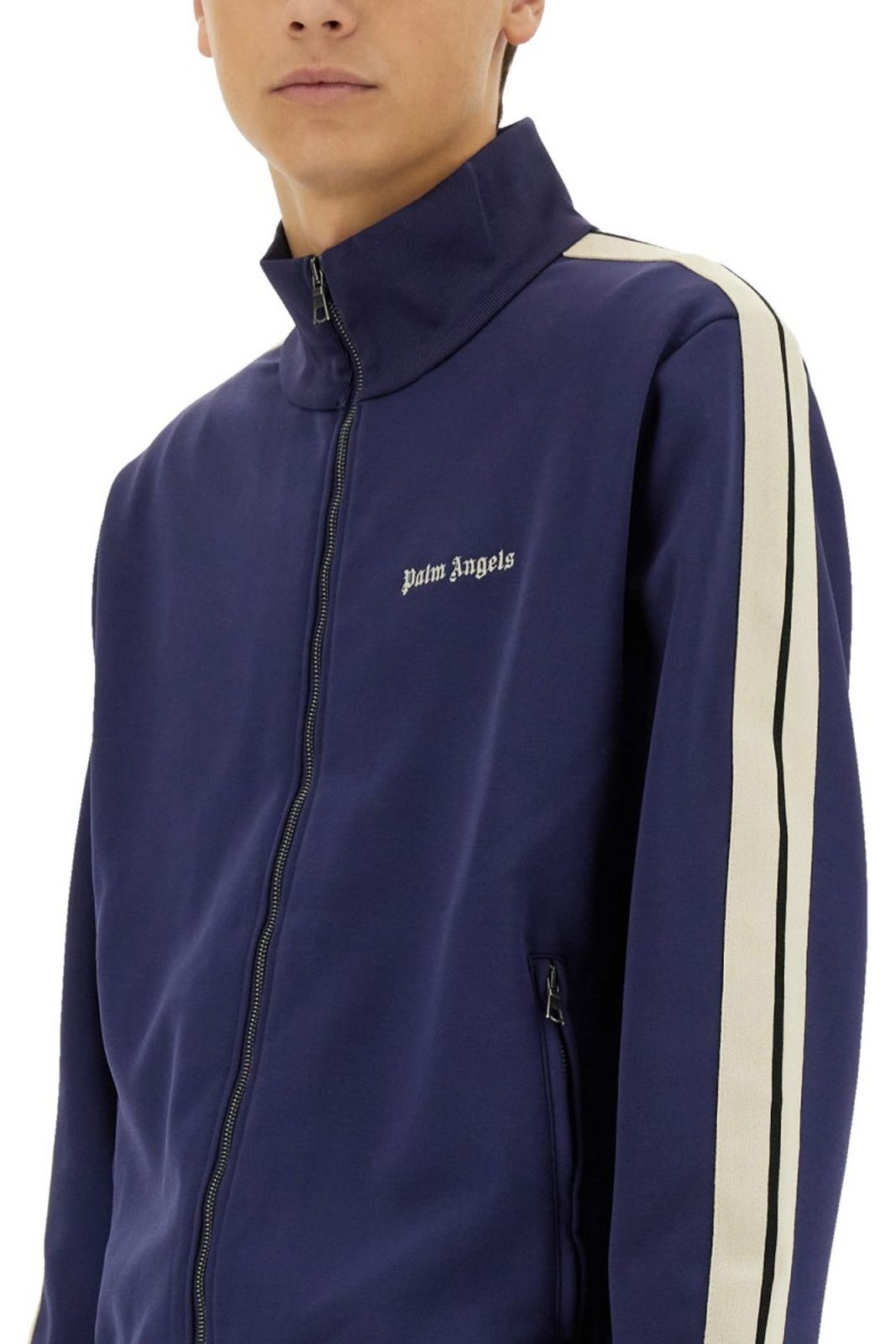 Palm Angels Logo Printed Zipped Track Jacket