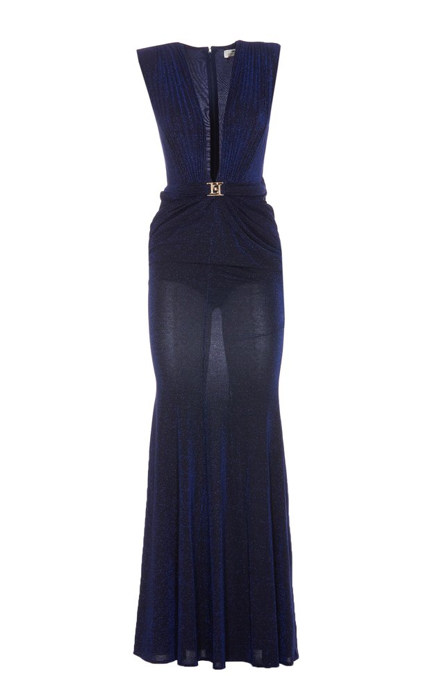 elisabetta franchi dress blue Elisabetta Franchi Oltremare Midi Dress  Balardi