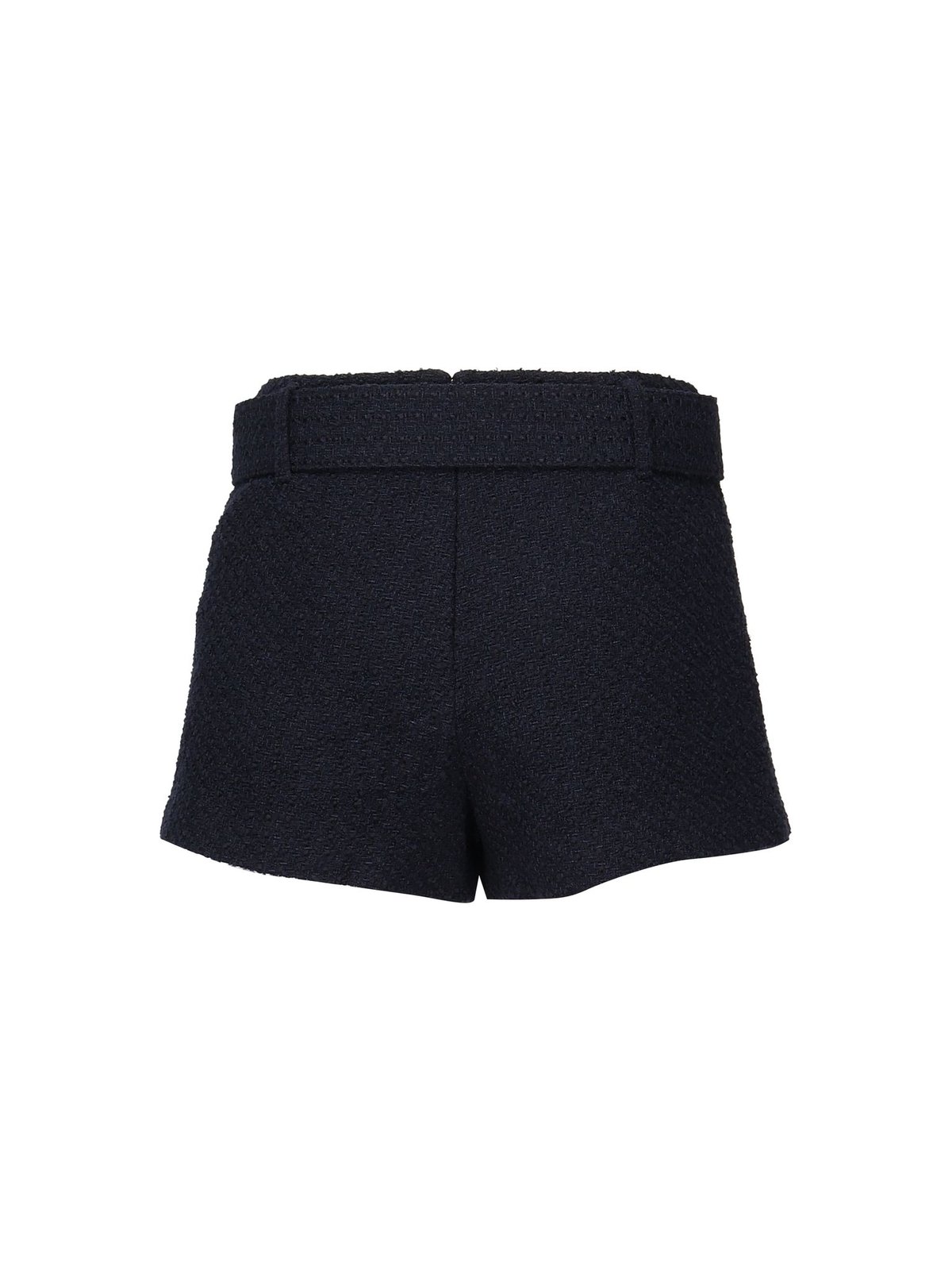Self-Portrait Belted Waist Tweed Shorts