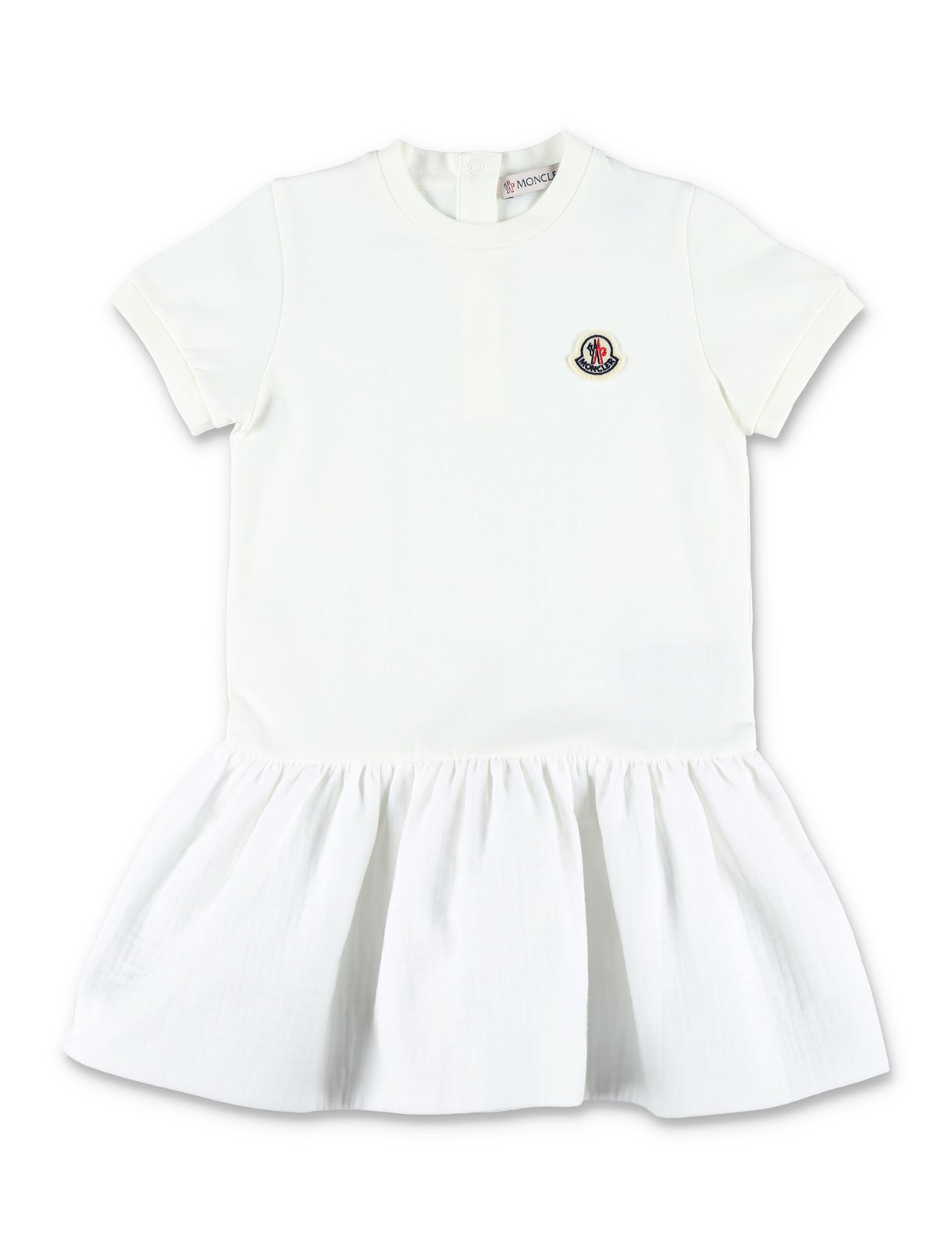 Moncler Enfant Logo Patch Gathered Dress