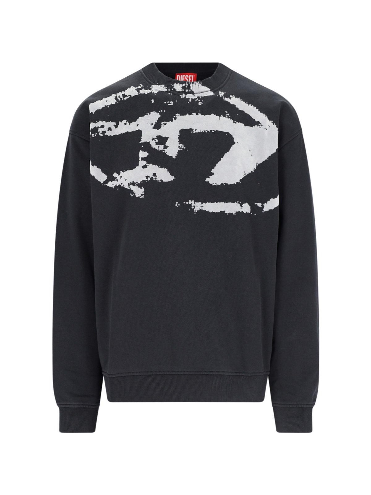 Diesel S-Boxt-N5 Distressed Flocked Logo Sweatshirt