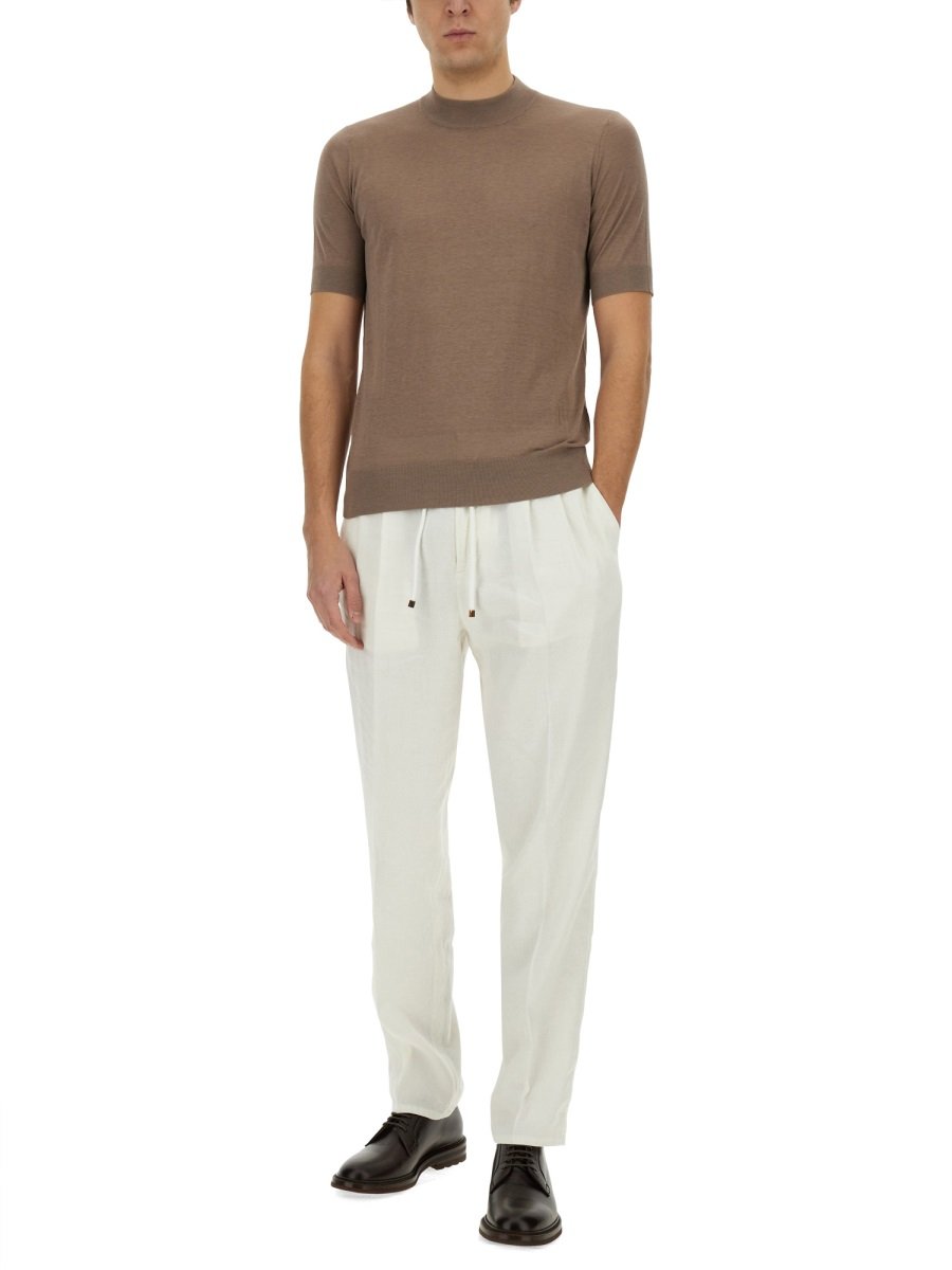 Brunello Cucinelli Extra-Light Mock-Neck Knitted T-Shirt