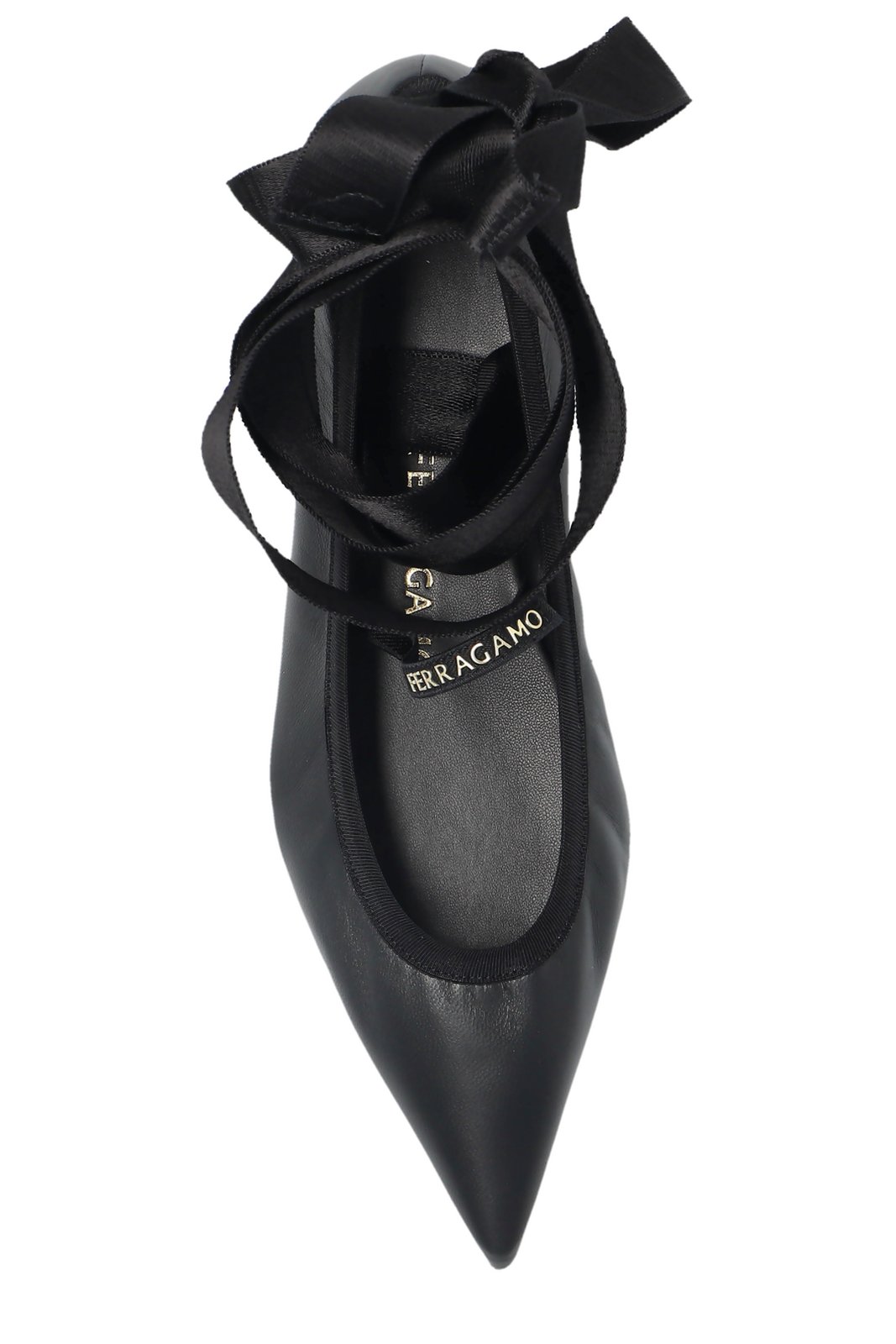 Ferragamo Ankle Ribbon Ballet Flat Shoes