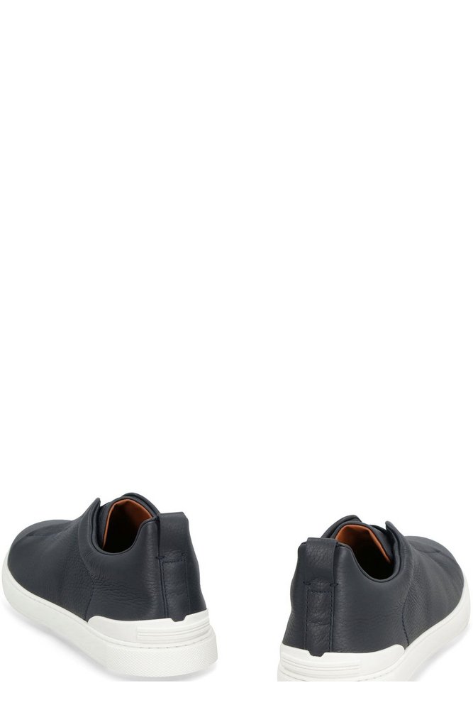 zegna round toe slip on sneakers