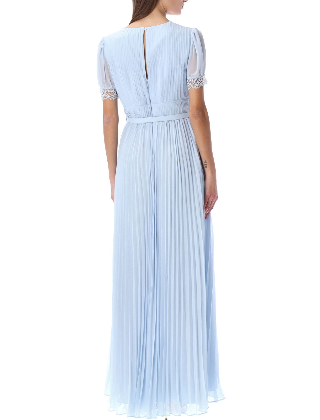 Self-Portrait Chiffon Pleated Maxi Dress  Cettire
