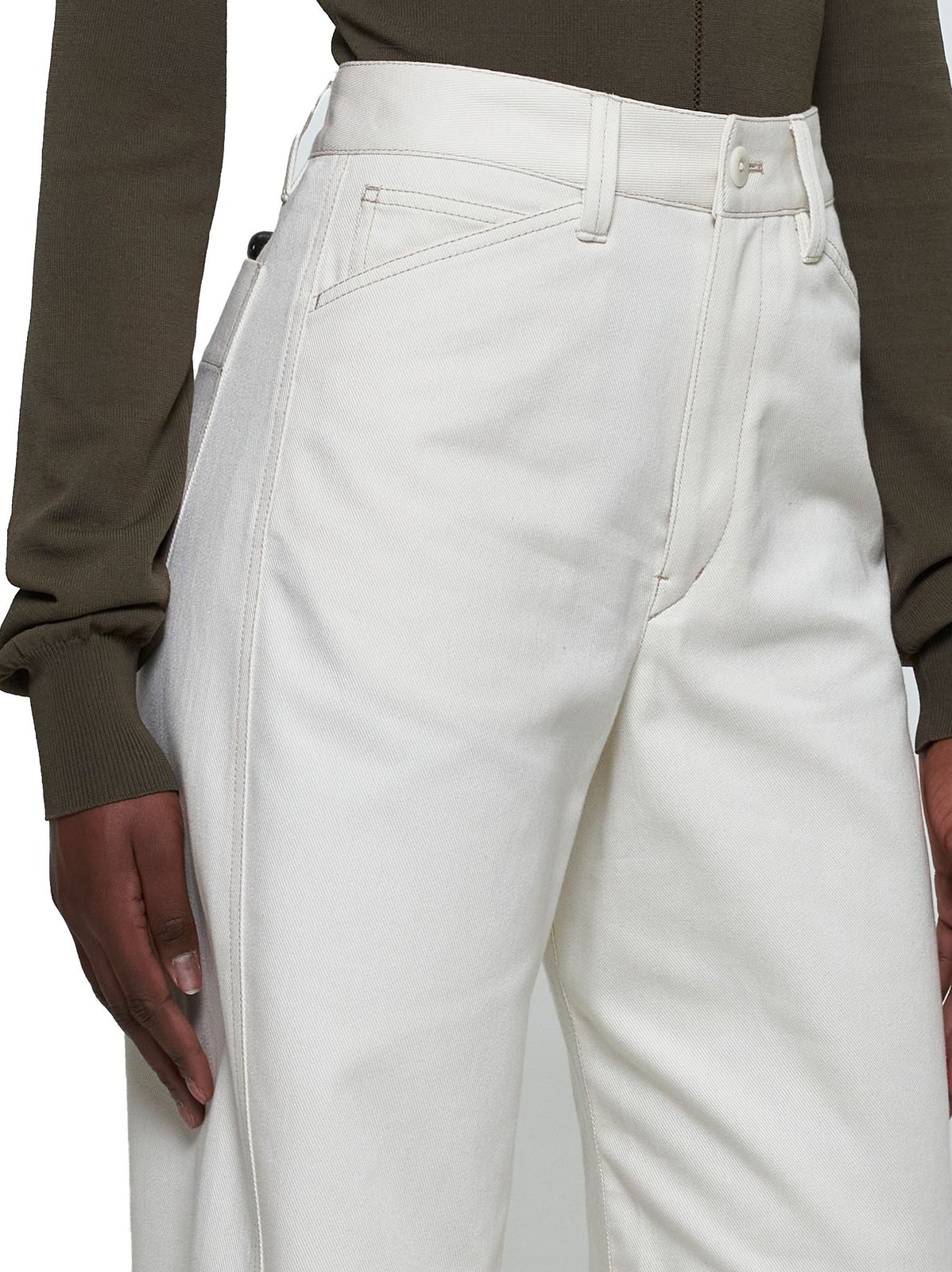 Lemaire Contrast Stitching Tapered Jeans