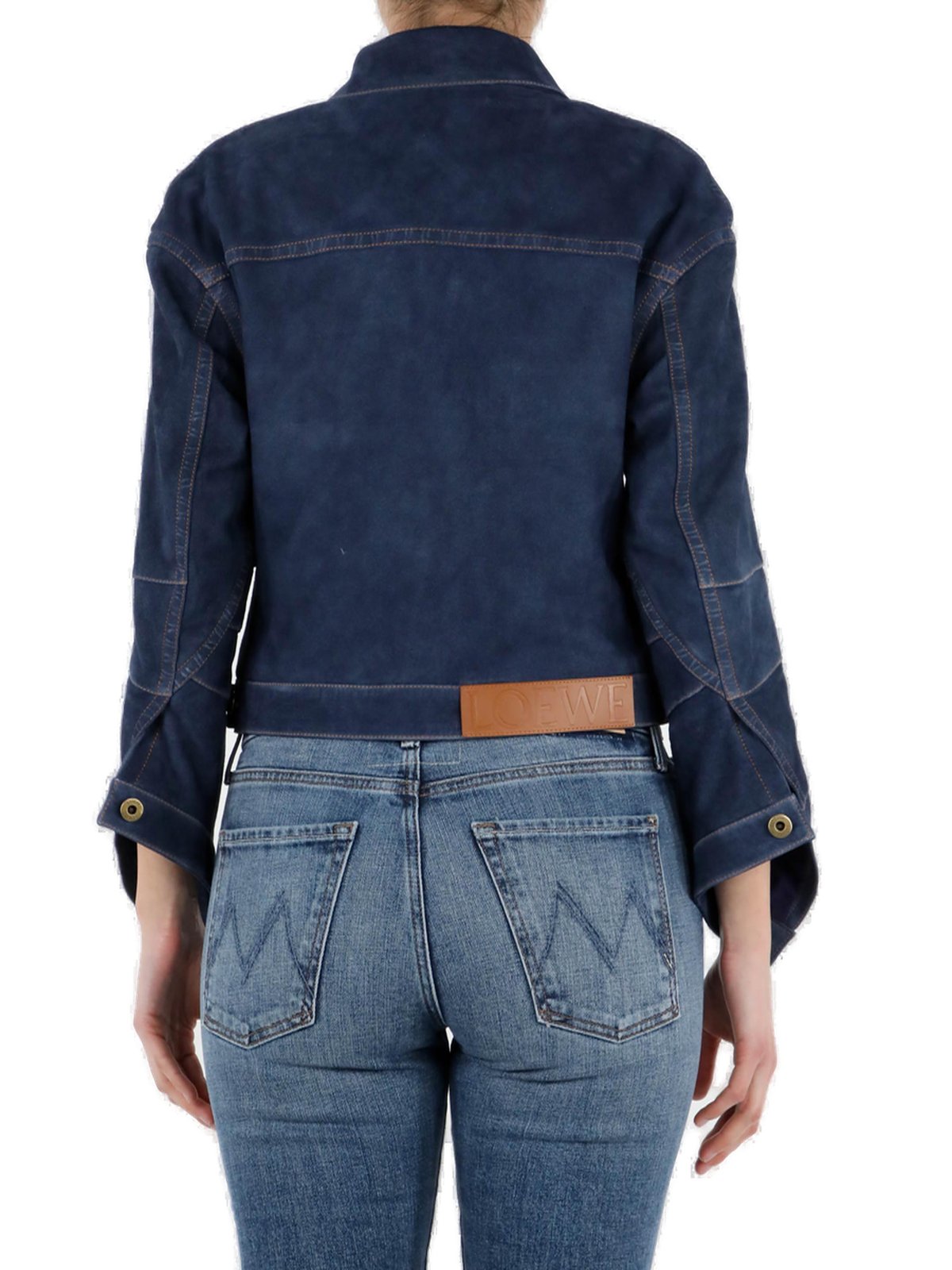 Loewe Logo Patch Buttoned Cropped Denim 