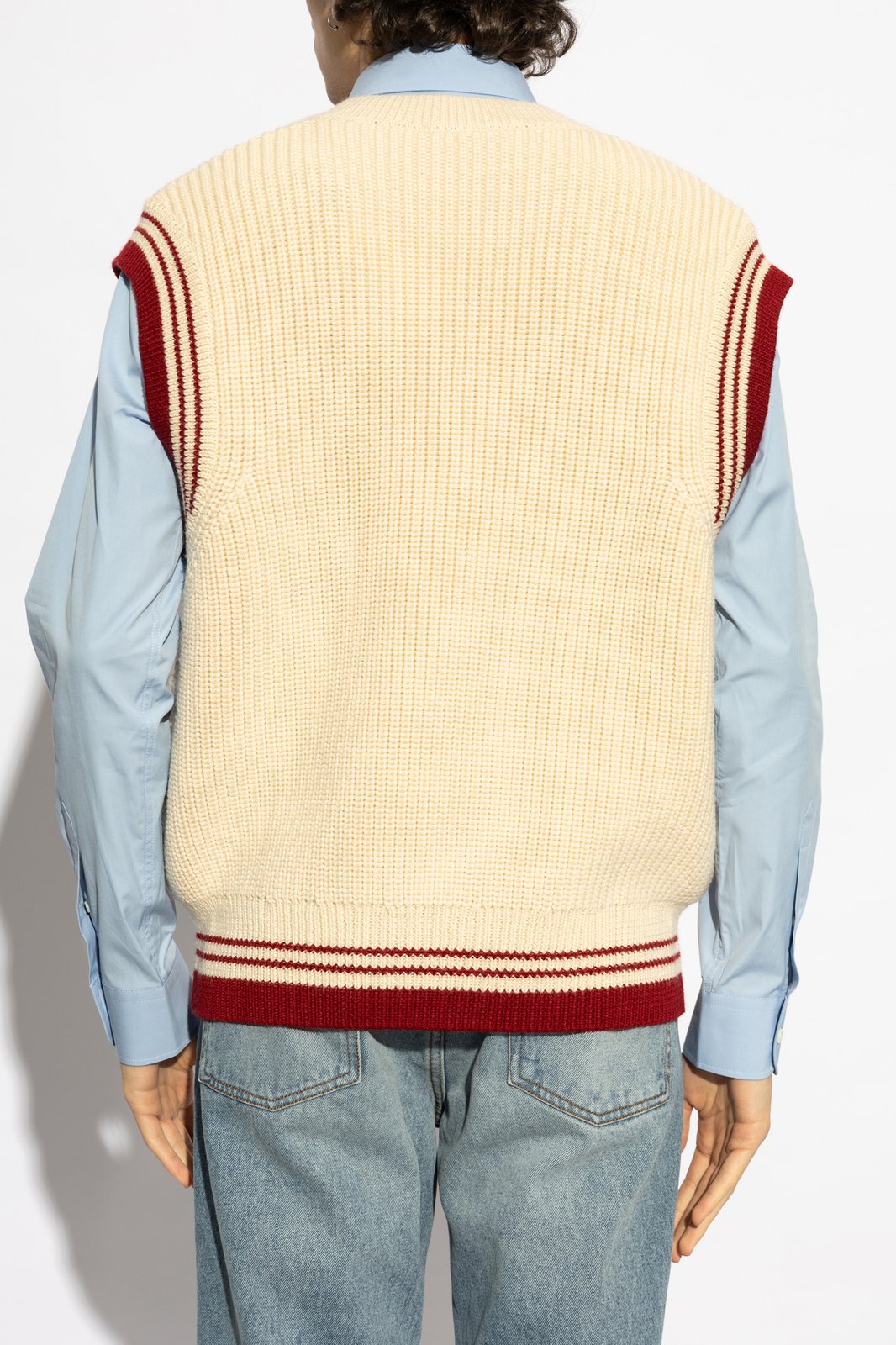 AMI Paris Ami de Coeur V-Neck Knitted Vest