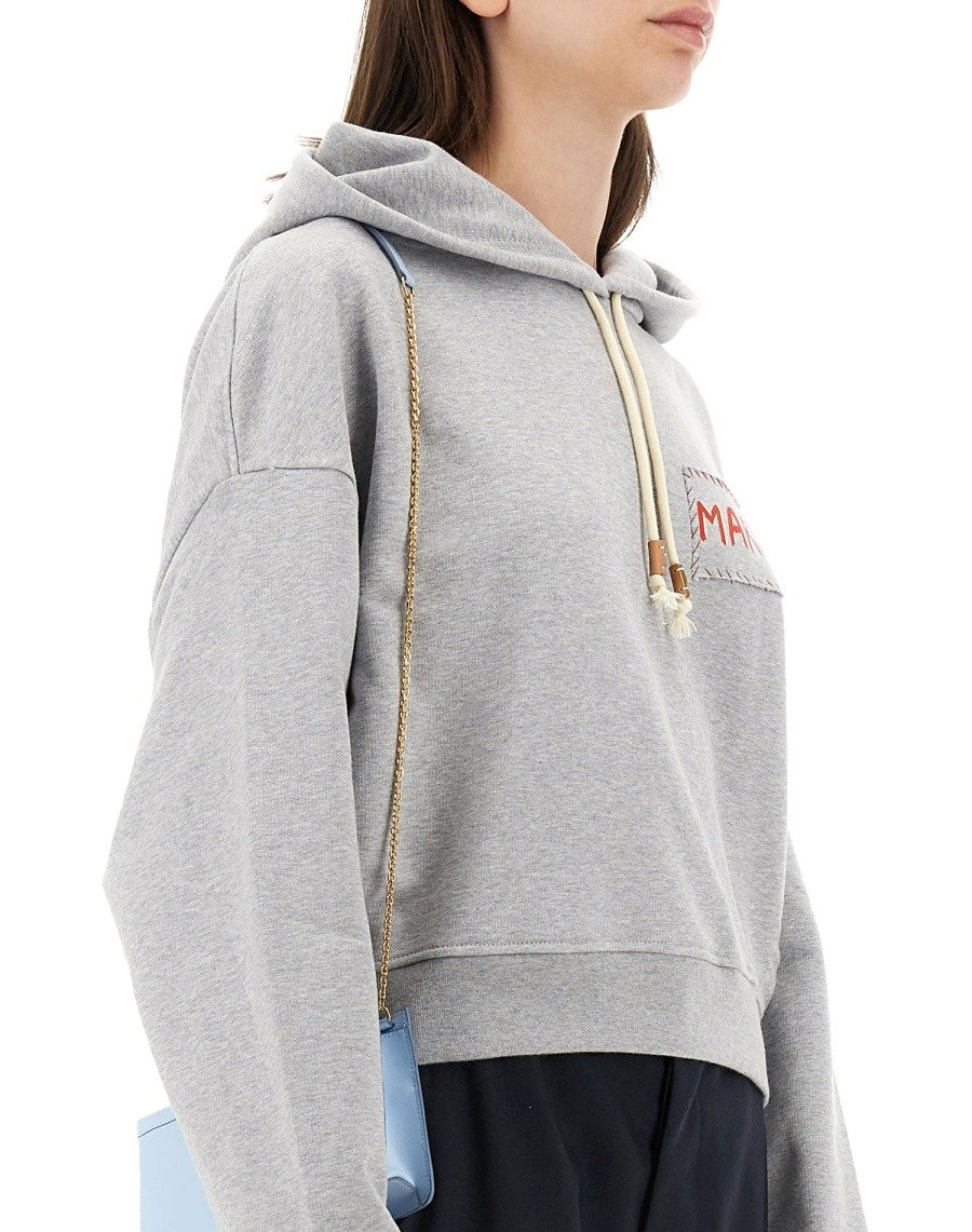 Marni Logo Printed Drawstring Hoodie