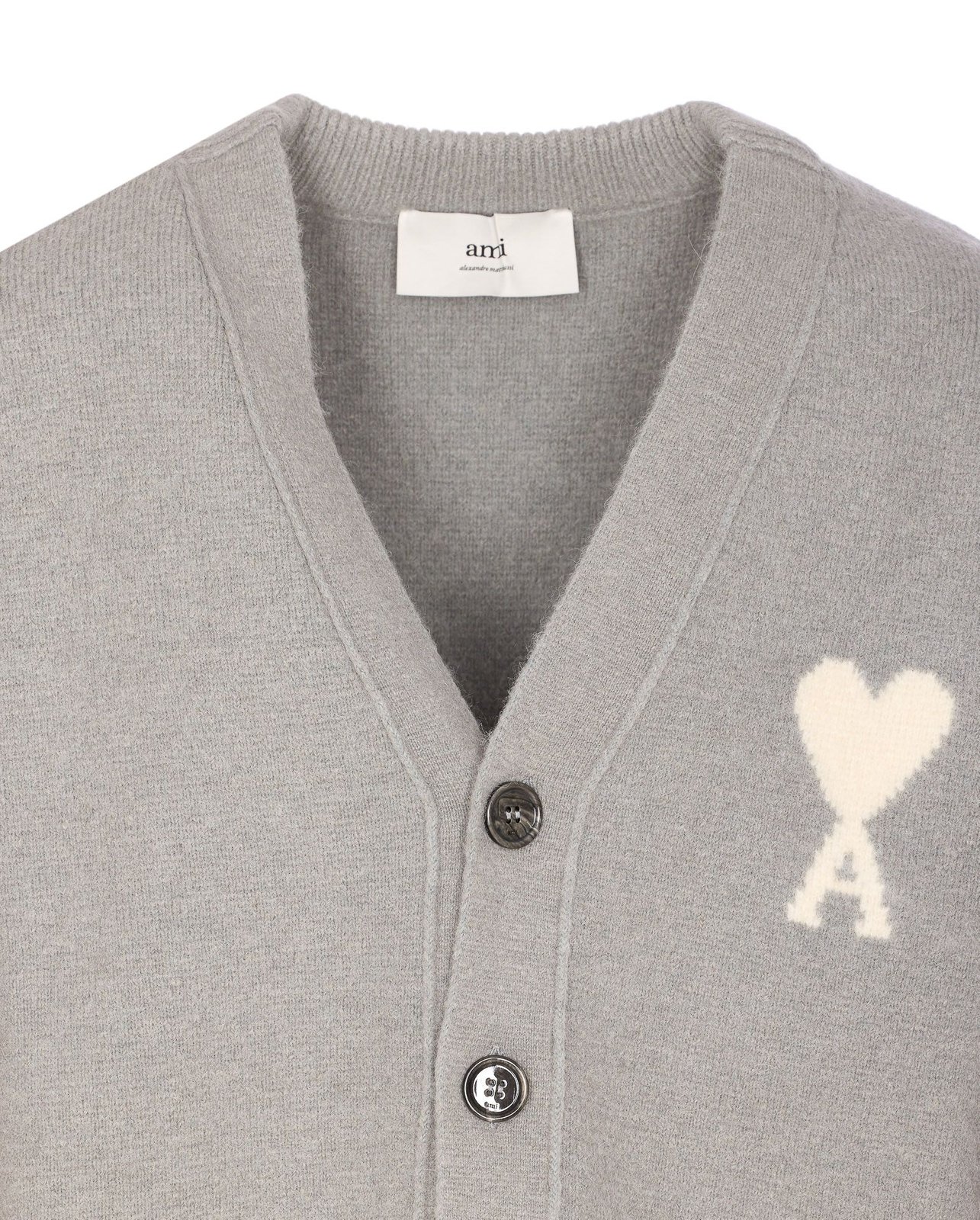 AMI Paris Ami de Coeur Knitted Cardigan