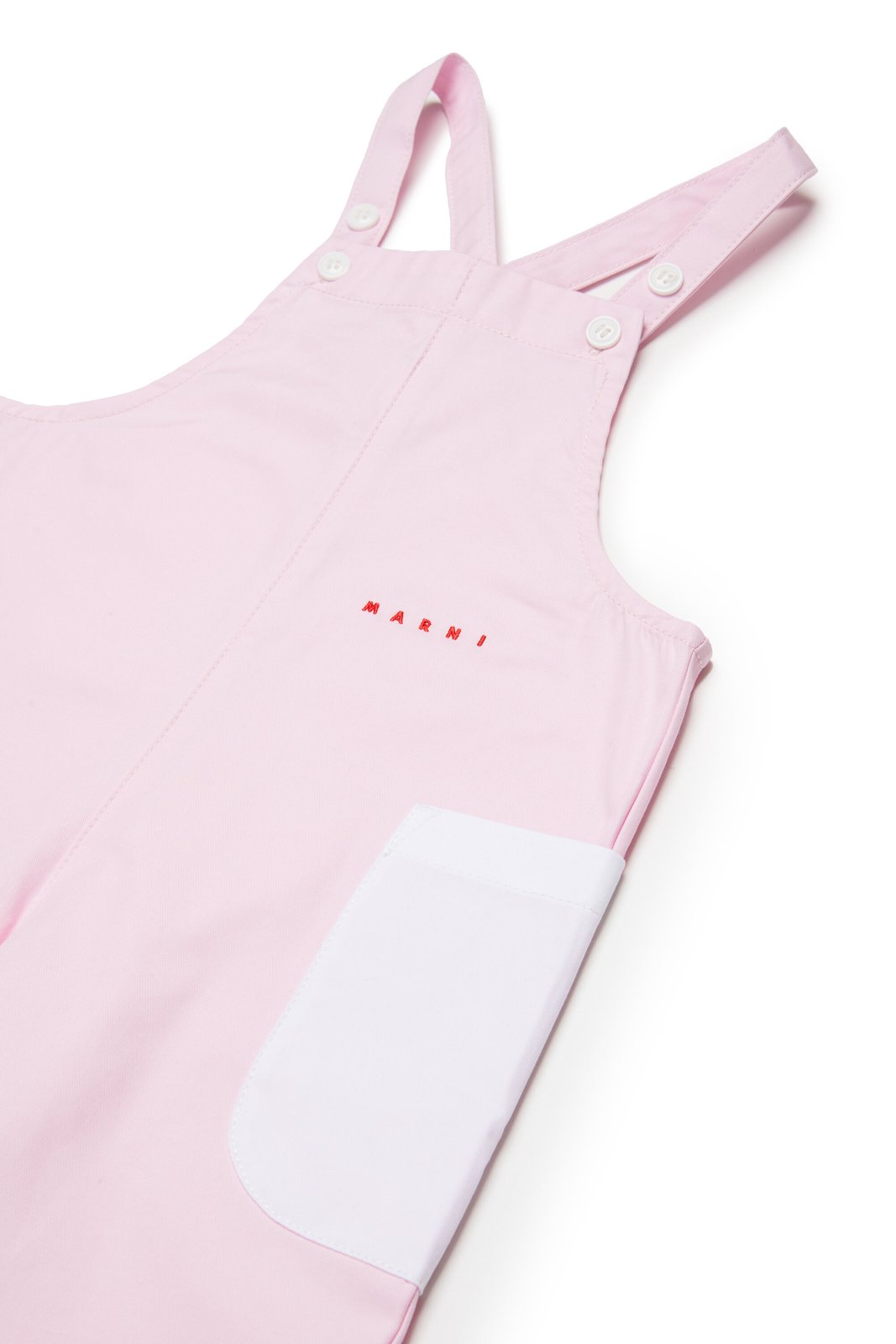 Marni Kids Logo Embroidered Dungarees