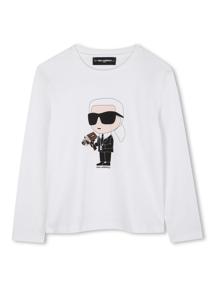 Karl Lagerfeld Kids 이코닉 칼 크루넥 티셔츠