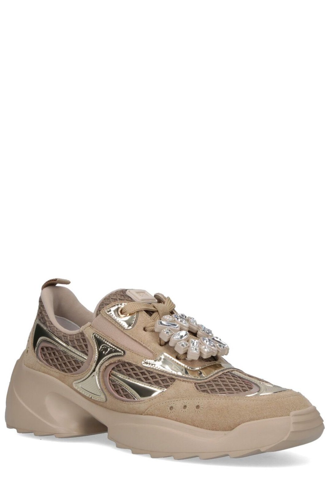 Roger Vivier Embellished Lace-Up Sneakers