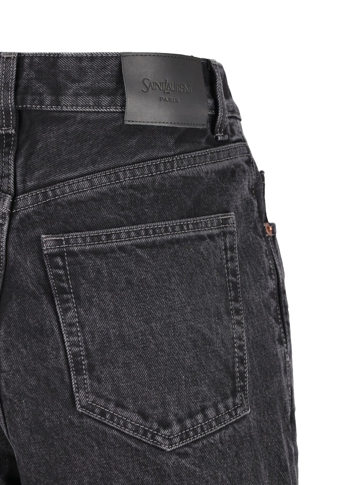 Saint Laurent V-Waist Long Baggy Jeans