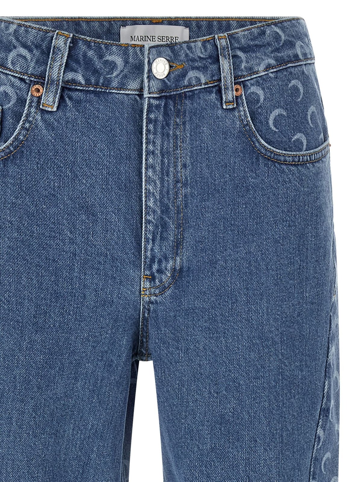 Marine Serre Allover Moon Printed Straight-Leg Jeans