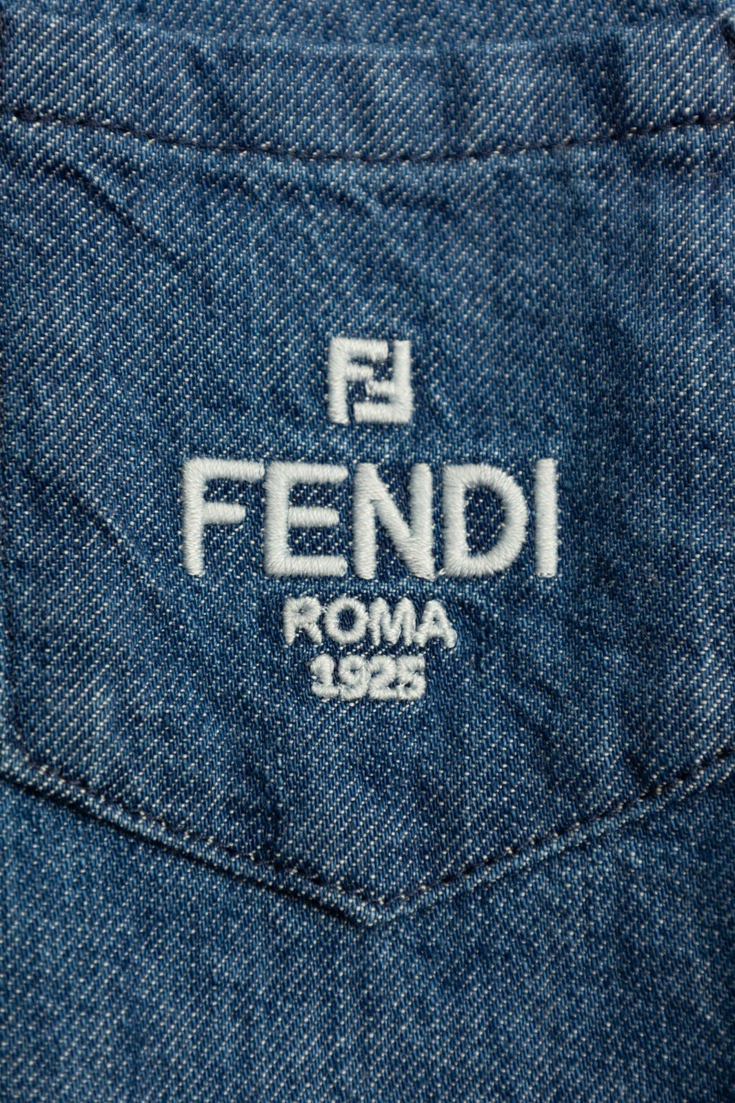 Fendi Kids Logo Embroidered Denim Dress