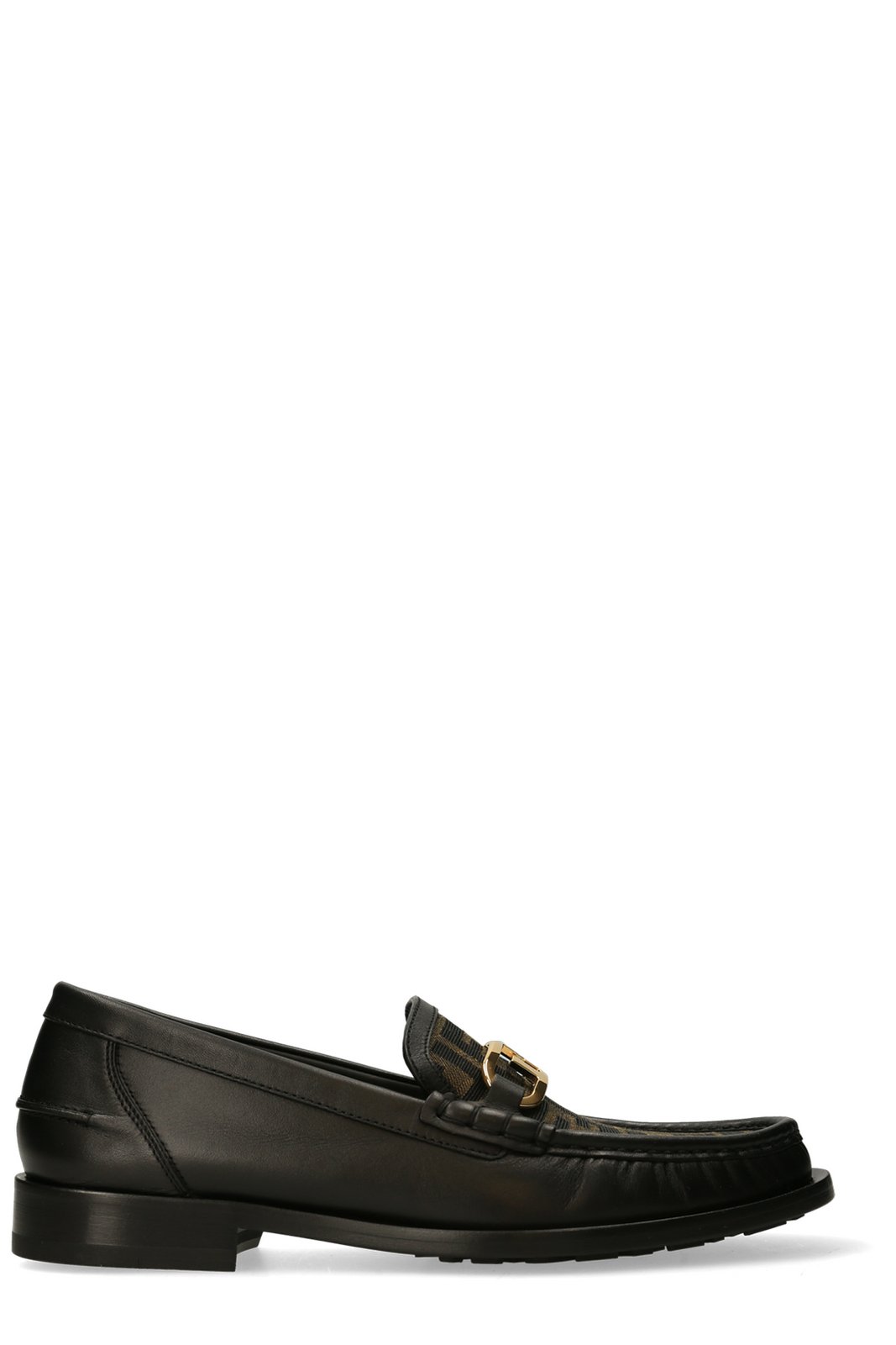 FENDI LOAFERS IN WHITE LAMBSKIN GOLD BUCKLE