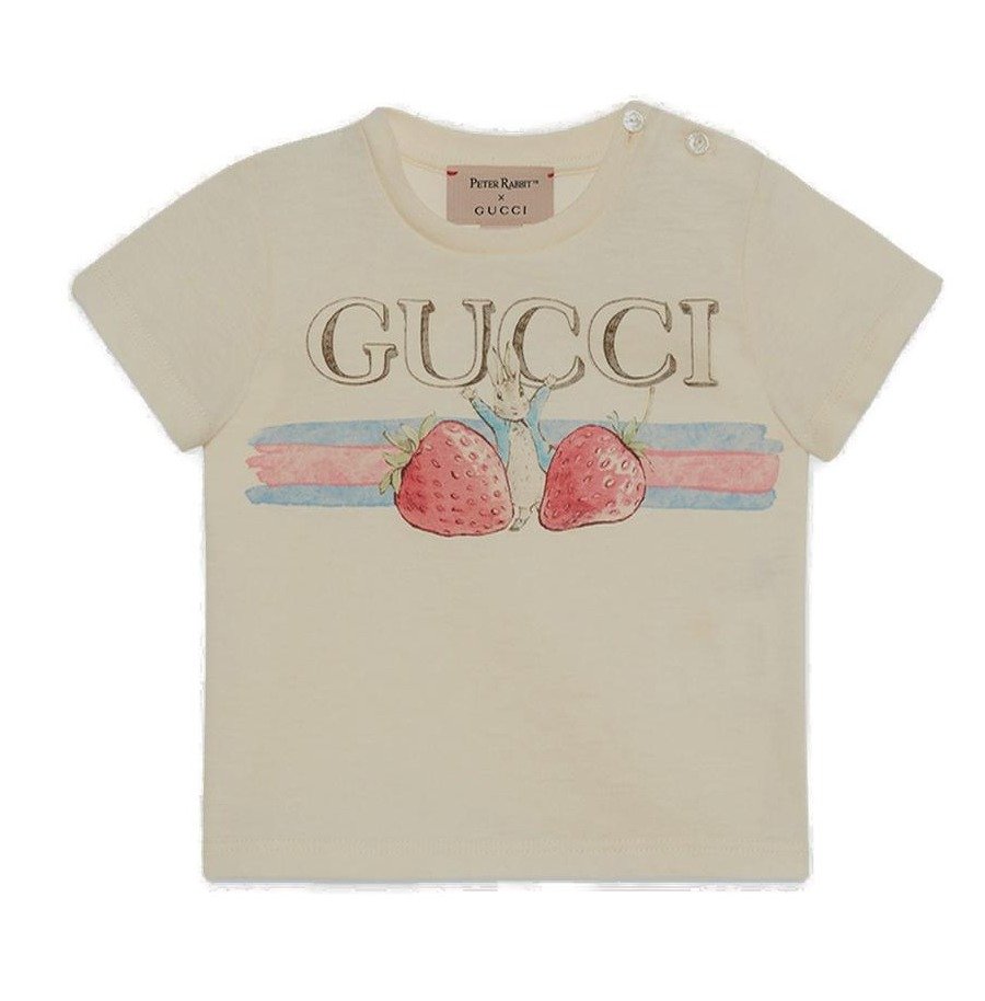 Gucci Kids x Peter Rabbit Logo Printed Crewneck T-Shirt – Cettire