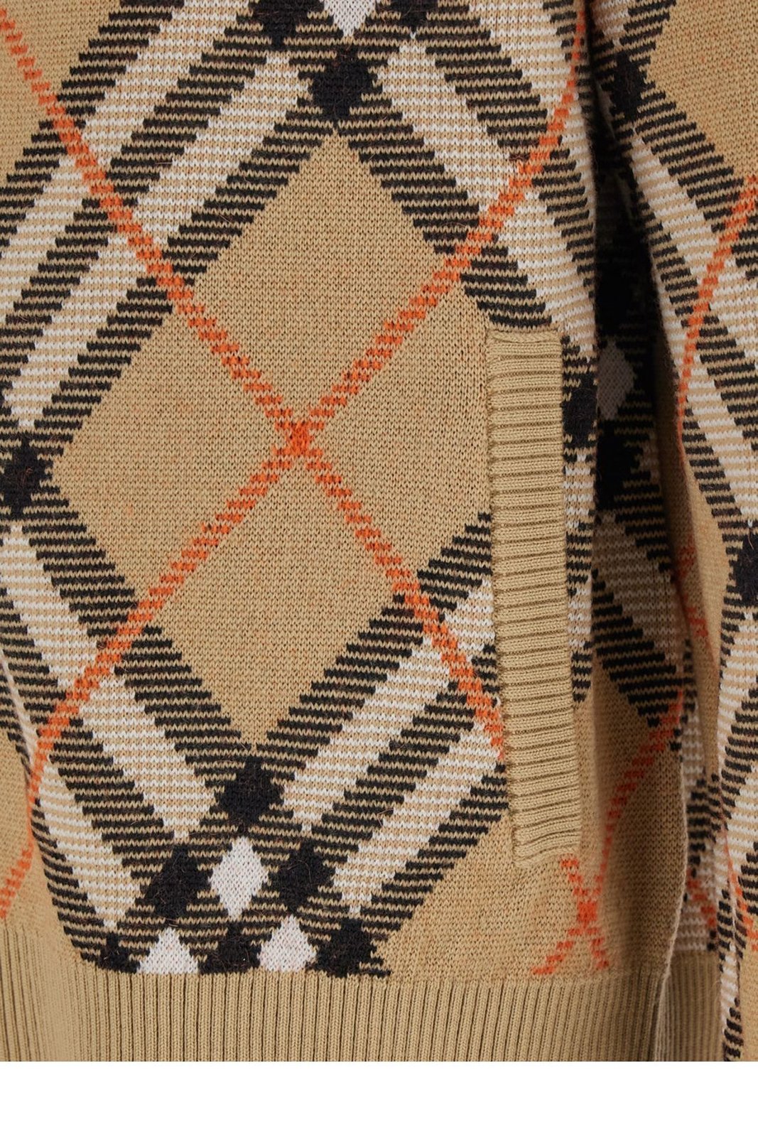 Burberry Checked Knitted Zip-Up Jacket