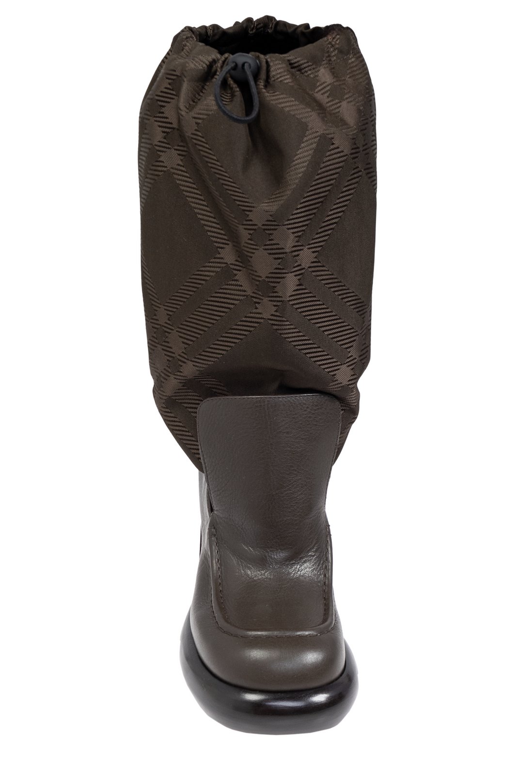 Burberry Checked Drawstring Fastened Wedge Boots