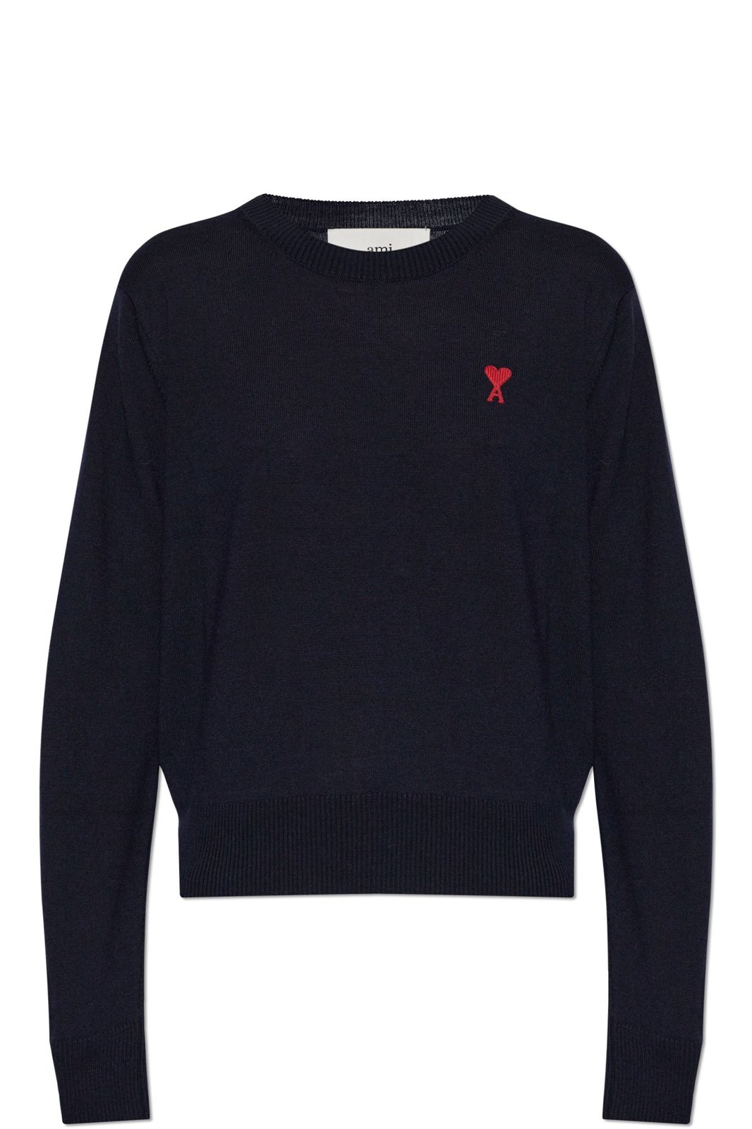 AMI Paris Ami de Coeur Logo Embroidered Knit Jumper