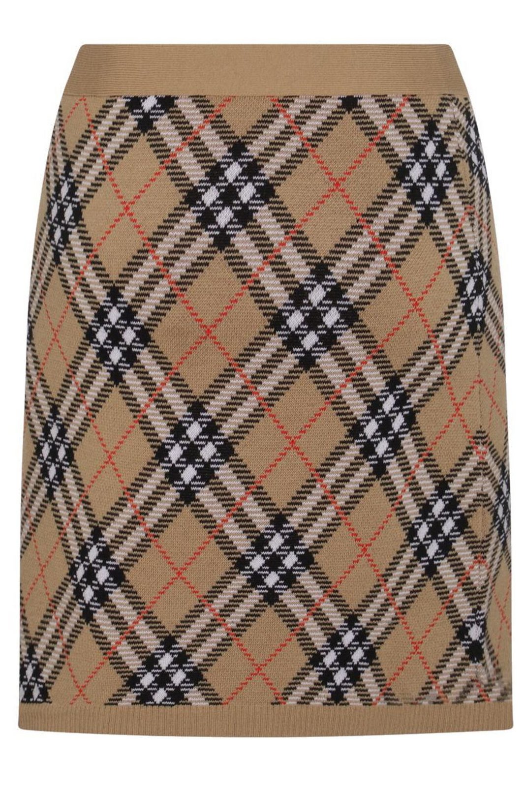 Burberry Checked Knitted Midi Skirt