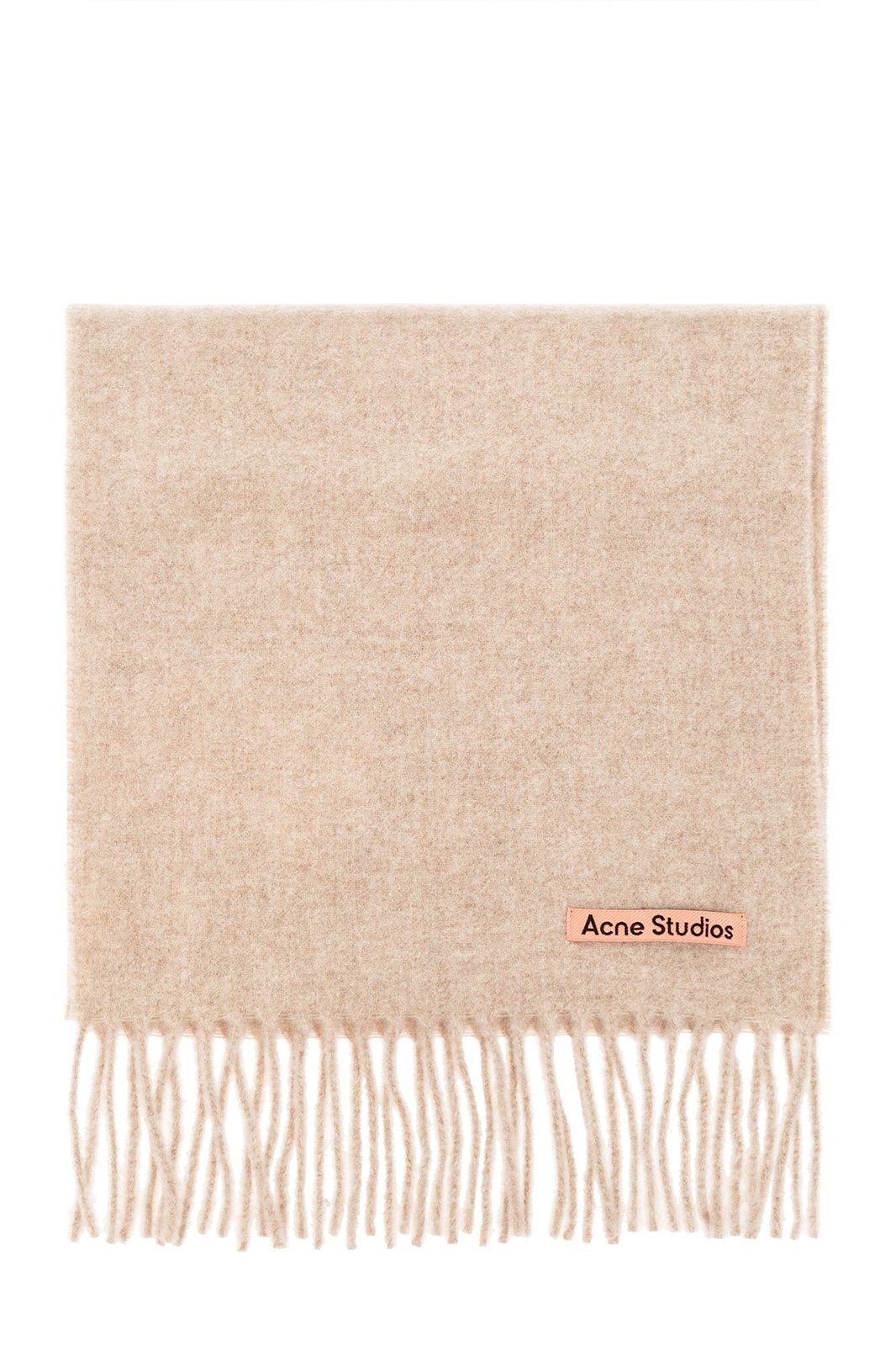 Acne Studios Logo Detailed Fringed Edge Scarf