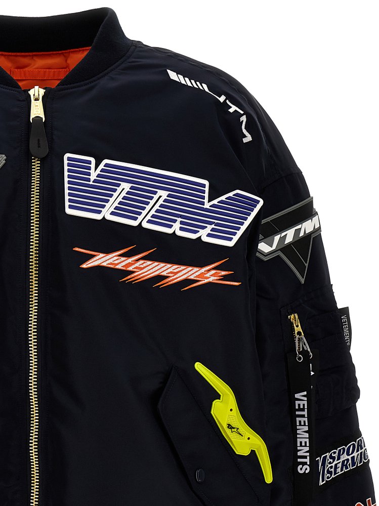 ジャケット・アウター VETEMENTS Alpha Racing Bomber Jacket Vetements X Alpha Industries Hooded Racing Bomber Jacket