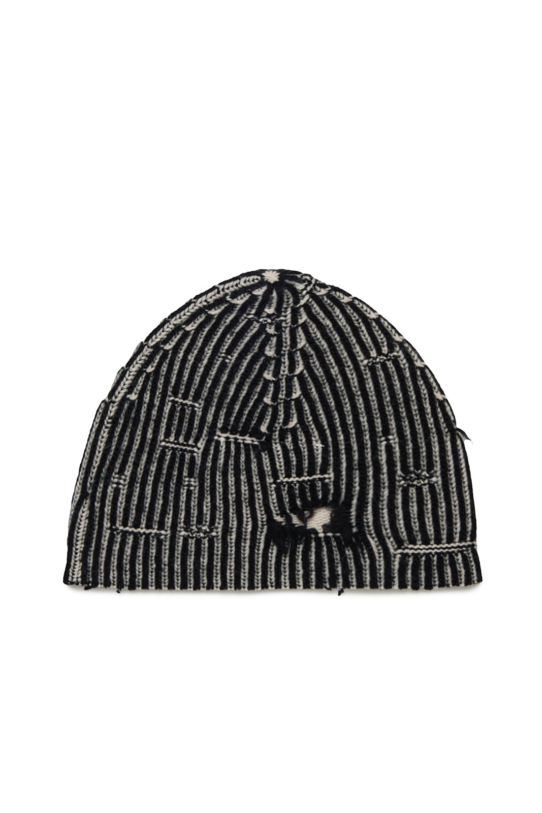 MM6 Maison Margiela Kids Logo Patch Ribbed-Knit Beanie