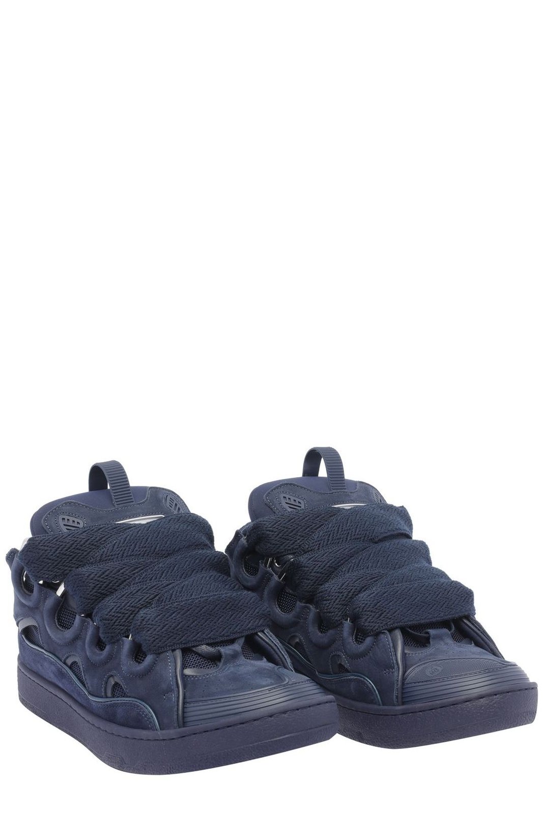 Lanvin Curb Round Toe Lace-Up Sneakers