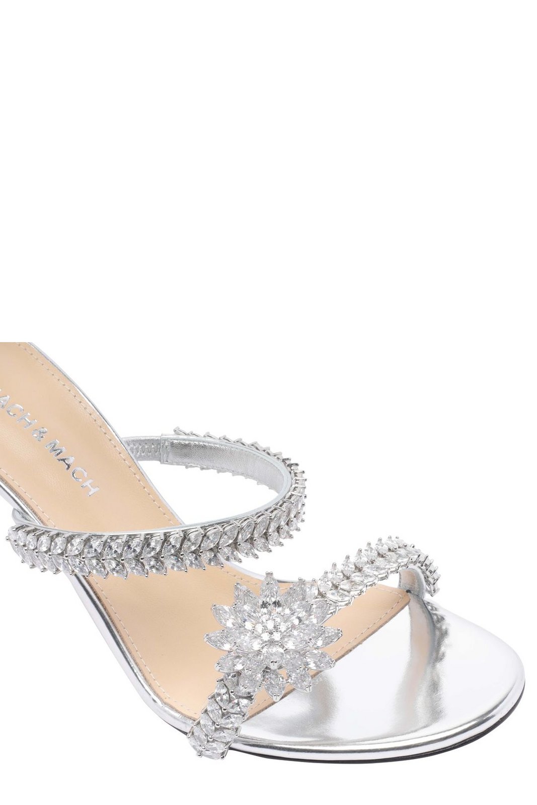 Mach & Mach Floral Embellished Slip-On Sandals