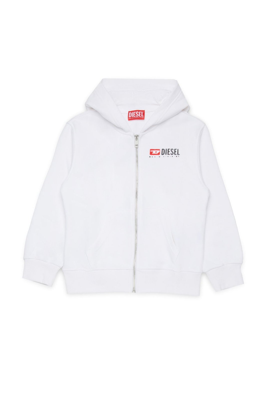 Diesel Kids Logo Printed Zipped Hoodie