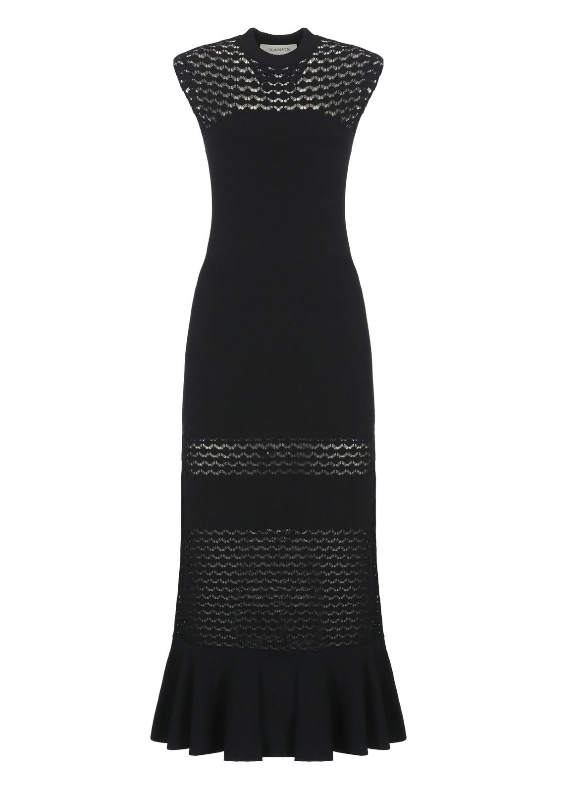Lanvin - Lace Detail Dress In Viscose For Women - Black - Size S Lanvin - Lace Detail Dress In Viscose For Women - Black - Size S