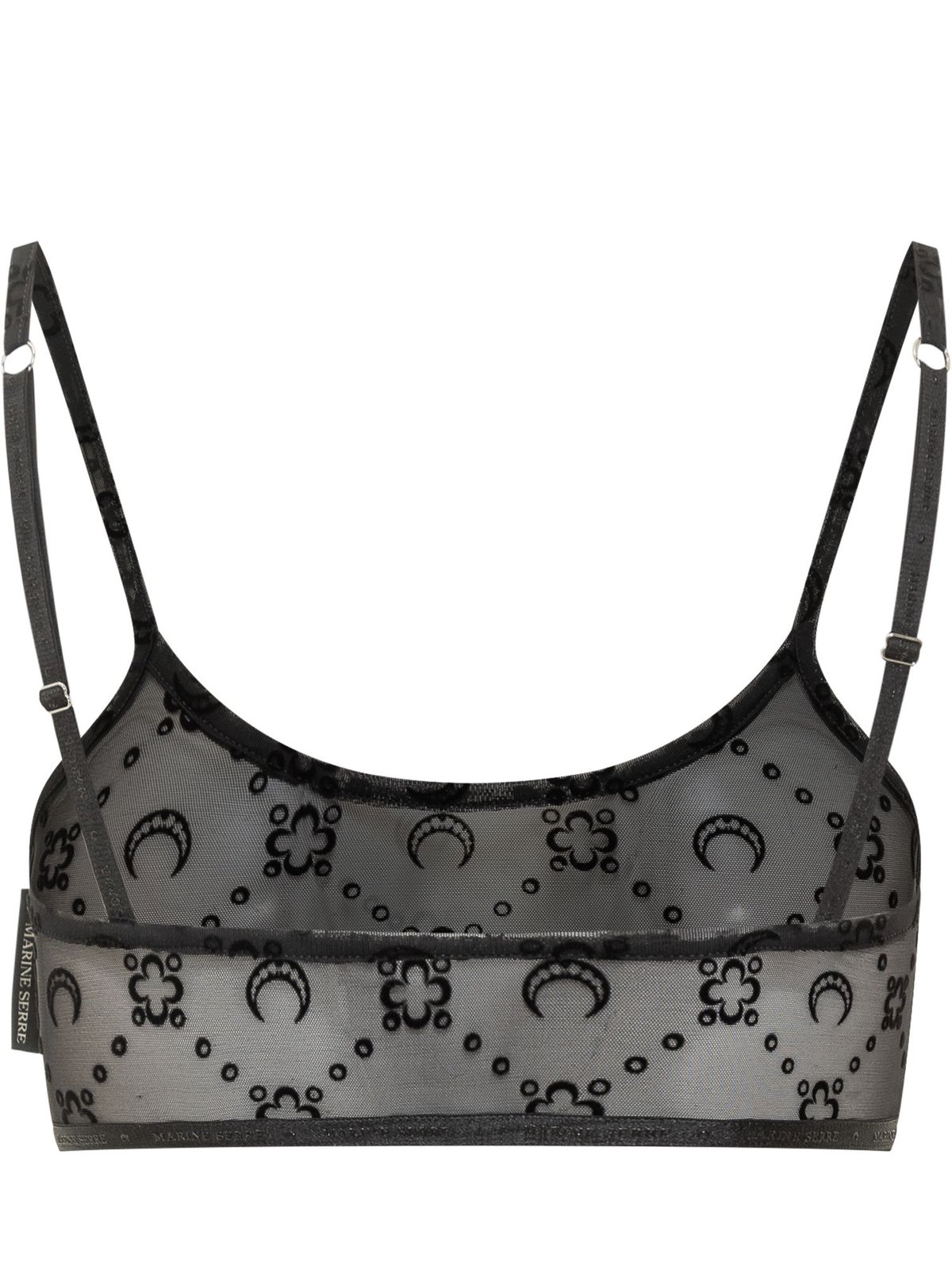 Marine Serre Moonogram Patterbed Semi-Sheer Bra
