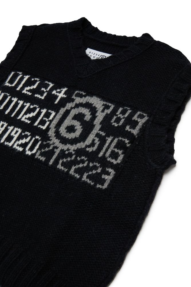 MM6 Maison Margiela Kids 인타르시아 니트 탑