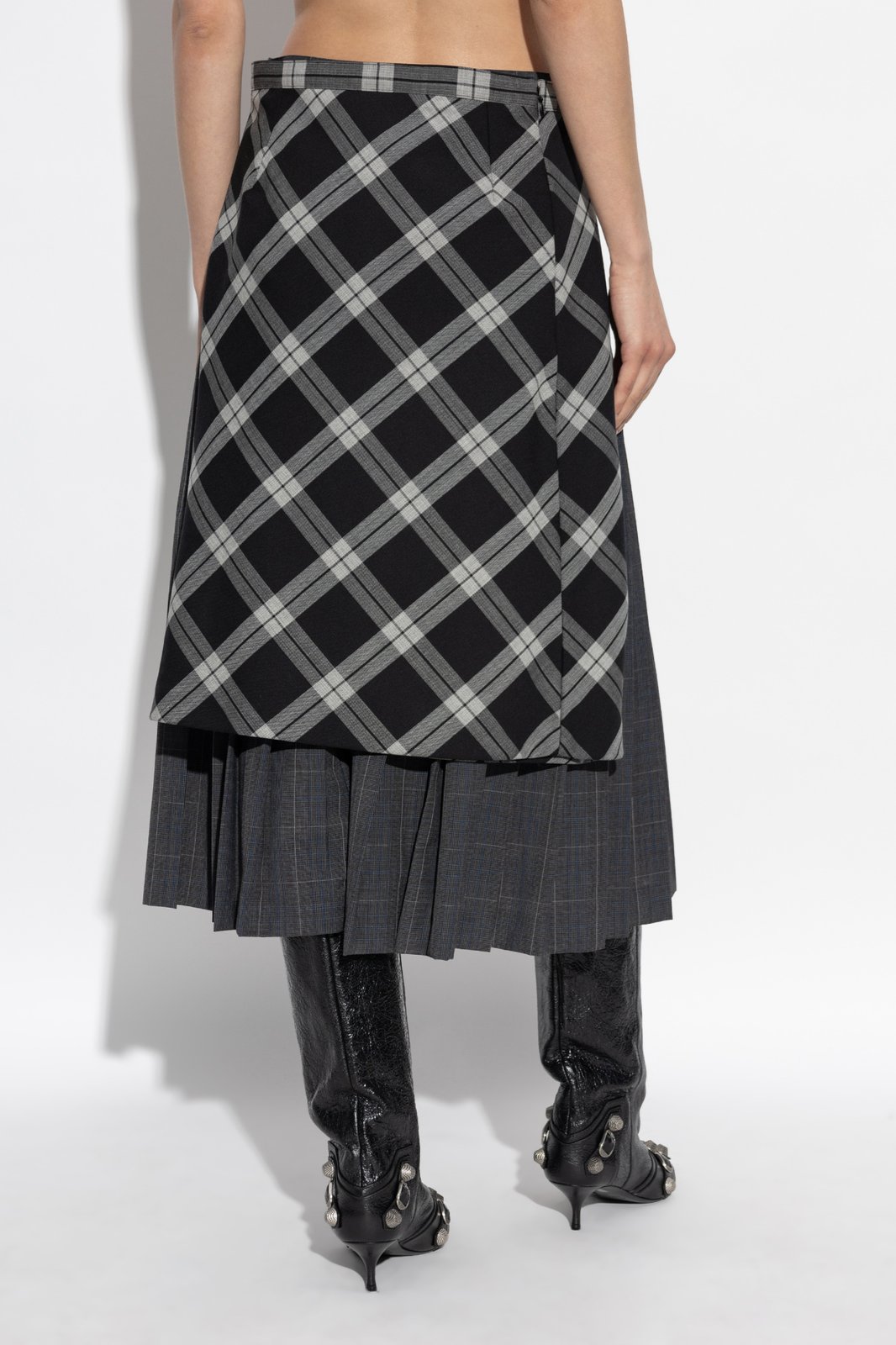 Balenciaga Panelled Pleated Skirt