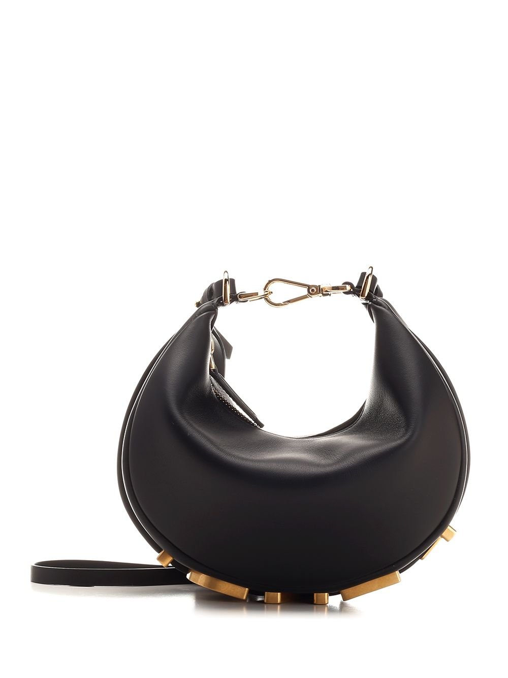 Fendi Logo Plaque Mini Hobo Bag